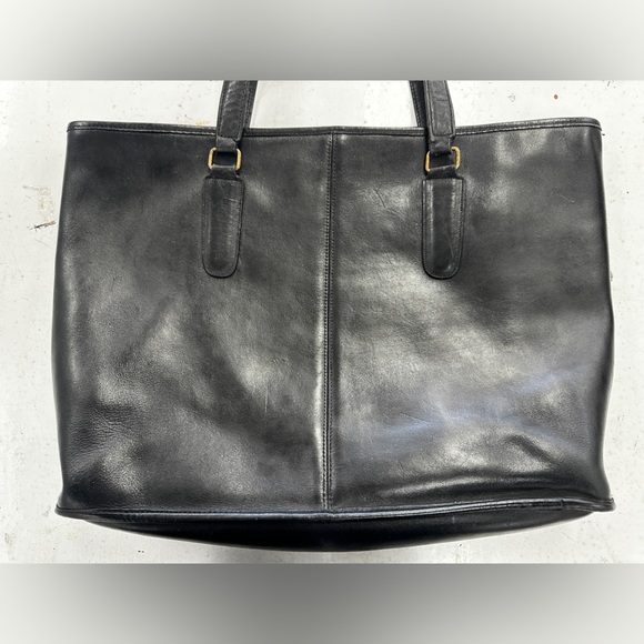 Coach Vintage Black Leather Tote Bag - Picture 3 of 8